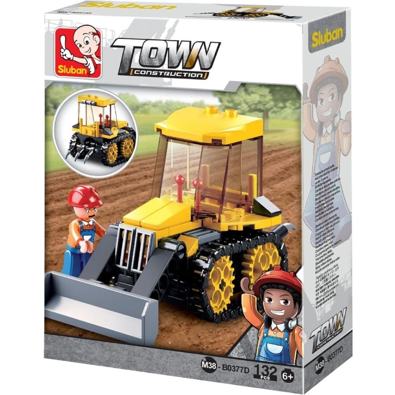 Sluban Kids Slu08610 Tractor Bulldozer Building Blocks 132 Pcs Set Building Toy